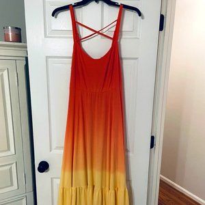 NWT Orange and Yellow Ombre Maxi Dress